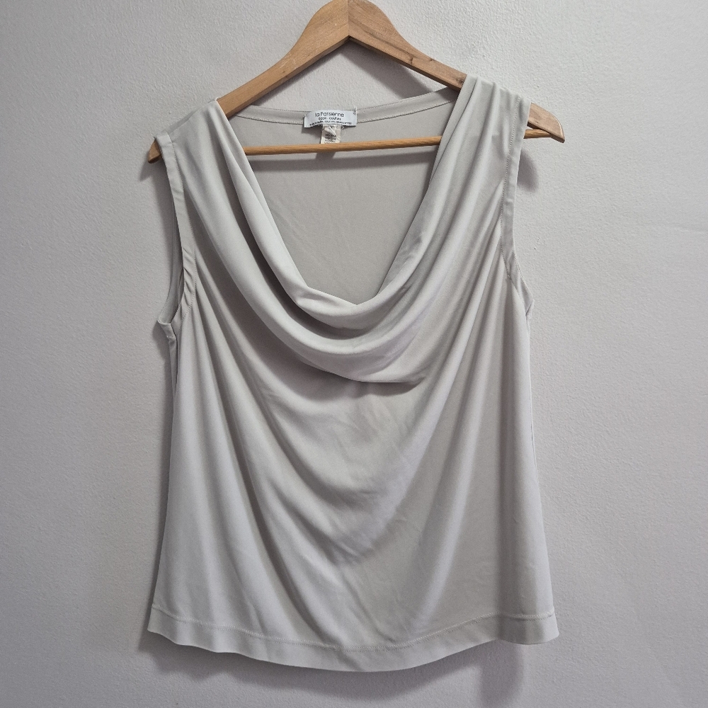 La Parisienne Capri Couture Designer Slouchy Cowlneck Blouse Size Medium